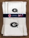 Georgia Bulldogs 3 Piece Embroidered White Bath Towel Gift Set