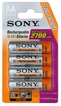Sony 4x AA 2700mAh Blister Pack
