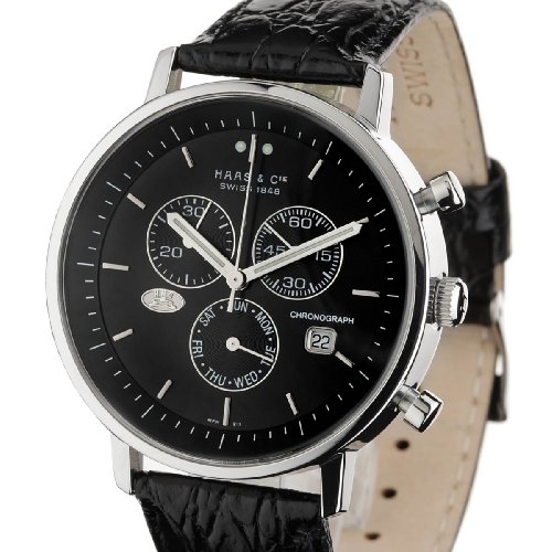 Haas & Cie Herrenuhr VITESSE Chrono Edelstahl / Schwarz MFH211ZBA