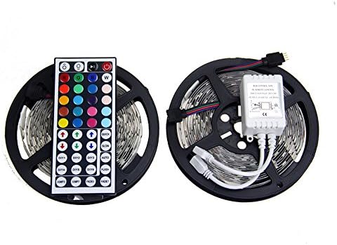 2x5m 10 Meter 32.8 Feet 30leds/M 300 Leds 5050 SMD Non-waterproof RGB LED Strip With 44Key IR Remote Controller Led Lamp Strip Flexiable Color Changing Led Light Strip Kit