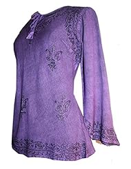 Apparel: #117 Agan Traders Medieval Renaissance Vintage Blouse (M, Purple)