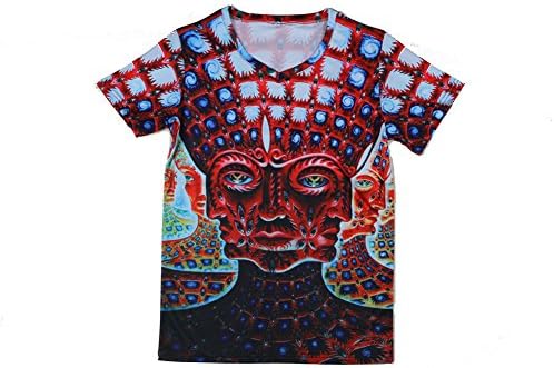 Mafiale Mens V-neck Clown Pattern T-shirt (S, Taa0124 portrait)