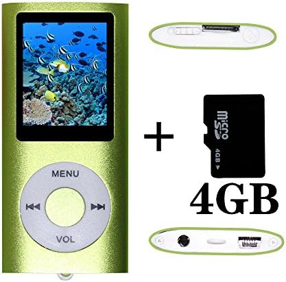 Tom America INC Portable MP4 Player MP3 Player Video Player with Photo Viewer , E-Book Reader , Voice Recorder + 4 GB Micro SD Card (Green)
