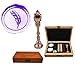 MNYR Luxury Feather Sealing Wax Seal Stamp Vintage Custom Picture Logo Monogram Wedding invitations Wax Sealing Stamp Rose Gold Metal Peacock Handle Sticks Spoon Wood Gift Box Set