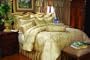 8pc Southern Textiles Legacy Gold Tone on Tone Cal King Bedding Bed in a Bag Comforter Set