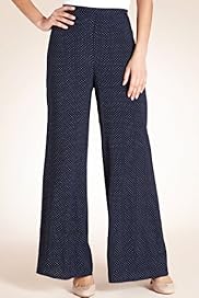 Flat Front Spot Print Palazzo Trousers