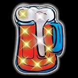 HUGE Beer Mug Flashing Blinking Light Up Body Lights Pins (5-Pack)
