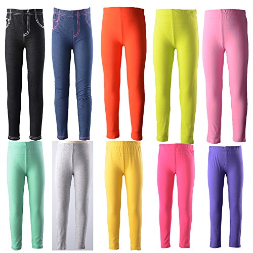 Banner Bonnie Girls' Lycra Cotton Footless Tight Leggings 11 Colors All Seasons 3-12y
