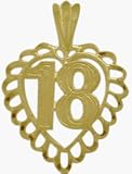 10K Yellow Gold Fancy #18 Heart Pendant with chain