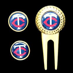 Minnesota Twins Divot Tool Golf Ball 2 Marker Set