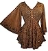 Agan Traders Women's Medieval Butterfly Embroidered Flair Bell Sleeve Tunic