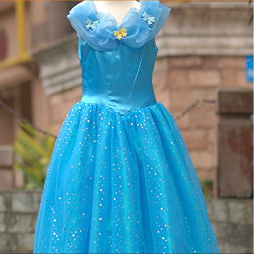 Iowl 2015 New Cinderella dress blue princess dress for girls