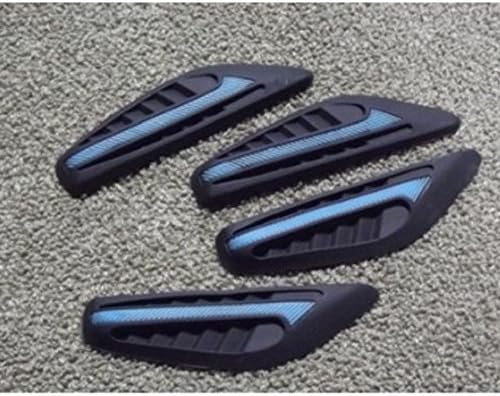 4 Pcs Rearview Mirror Side Bumper Red Silicone Anti-rub Door Edge Strips for Car (Blue)