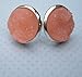 Summerfield Collection Silver-tone Faux Druzy Stone Stud Earrings 12mm (Peach Pink)