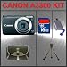 Canon Powershot A3300 IS Digital Camera (Black) Huge Accessories Package Including 16GB SDHC Memory Card + Hi-Speed SD Card Reader + Table Top Tripod + Carrying Case + Kit
