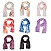 Bundle Monster 8pc Womens Fancy Shawl Scarf Fashion Polyester Scarves Solid Color Mixed Lot - Set 9