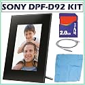 Sony DPF-D92 8-Inch LCD Digital Photo Frame in Black + Accessory Kit