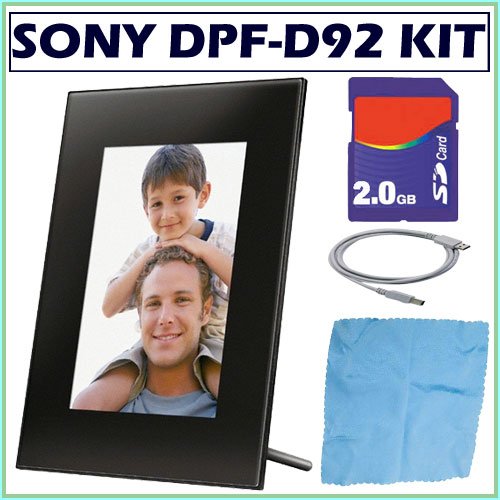 Sony DPF-D92 9-Inch LCD Digital Photo Frame in Black + Accessory Kit