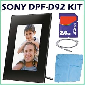 Sony DPF-D92 8-Inch LCD Digital Photo Frame in Black + Accessory Kit