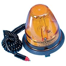 Kimberly Clark Jackson Safety 17378 Rotating Strobe With Magnetic Base and Plugs Into Lighter, 4-3/4" Base Diameter x 7-1/4" Height, Amber