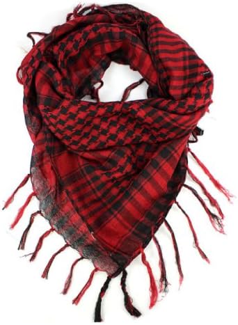 Sannysis 1PC Fashion Unisex Arab Shemagh Keffiyeh Palestine Scarf Shawl Wrap For Boys& Girls (Red)
