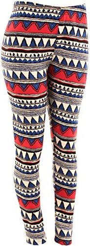 Docele Women's Plus Size Faux Fur Lined Printed Leggings-Tribal Aztec