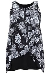 Plus Size Chiffon Floral Print Paisley Scoop Neck Tunic 