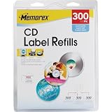Search : Memorex White CD Labels, Matte Finish. 300 Count (32020403)