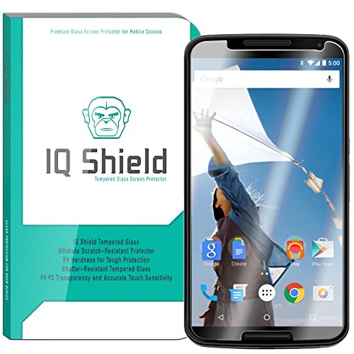 Google Nexus 6 Screen Protector, IQ ShieldÂ® Tempered Ballistic Glass Screen Protector for Google Nexus 6 (Motorola Nexus 6) 99.9% Transparent HD and Anti-Bubble Shield - with Lifetime Warranty