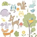 RoomMates RMK1398SCS Woodland Animals Peel and Stick Wall Decals