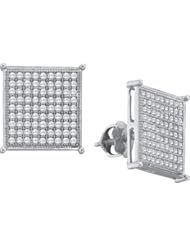10KT White Gold 0.40 CTW Diamond Ladies Micro Pave Earrings