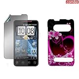 HTC EVO 4G Sprint Combo Purple Love Protective Case Faceplate Cover + LCD S ....