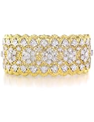 Diamond 18k Two Tone Gold Bangle Bracelet