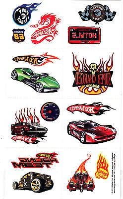 HOT WHEELS -16 Temporary Tattoos/TV & Movie Characters, Party Favors, Vehicles