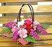 【送料無料】カーネーションと季節のお花の和風カゴフラワーアレンジメント（生花）FL-KR-104