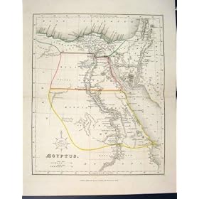 EGYPT CIRO ANTIQUE PRINT GEOGRAPHY AFRICA MAP OLD ART