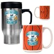 New Orleans Hornets Stainless Steel Travel Mug & Gameball Ceramic Mug Set - Primary Logo NBA Basketball