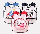 HanSi 防水ビブ 3枚セット スタイ ベビー キンプロ【お食事】【食べこぼしポケット付】 赤ちゃん用エプロン