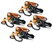 RoadPro RPRT150 1 x 15' Orange Ratchet Tie Down with Anti-Scratch Hook - 4 Piece Set