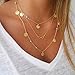 TOOPOOT Women Multilayer Irregular Paillette Bead Chain Statement Necklace