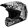 Fox Racing Camplosion Men's V2 Off-Road Motorcycle Helmet w/ Free B&F Heart Sticker Bundle - Black/White