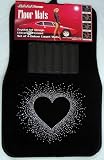 Empty Heart Silver Front & Rear Gem Crystals Studded Rhinestone Car Truck SUV Floor Mats by LA Auto Gear