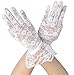 Simplicity Lace Floral Short Tulle Bridal Gloves for Dress, Driving, Wedding
