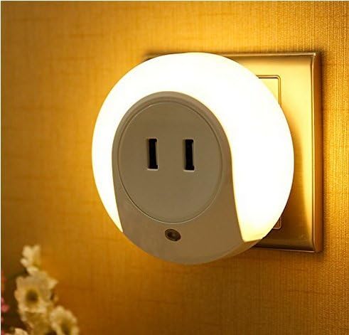 Coolbi LED Night Light with Dusk to Dawn Sensor and Dual USB Wall Plate Charger