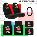51aOyyKcEyL. SL160  Universal Wild Cherry Design Car Truck SUV Seat Covers, Floor Mats and Steering Wheel Cover Set with Bonus Purple Slice