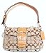 Authentic Coach Soho Signature Pocket Flap Purse Shoulder Handbag 15668 Khaki/Doe