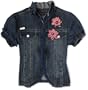 Baby Phat Girls 7-16 Shortsleeve Denim Jacket,Medium Wash,X-Large