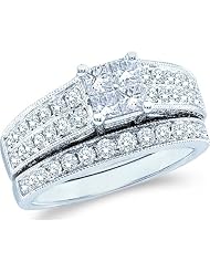 Size - 10 - 14k White Gold Diamond Ladies Ladies Bridal Engagement Ring with... by 
