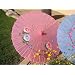 Cloth Parasol, Pink Color w/Flowers #8000P