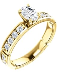 10K Yellow Gold Oval Cut Diamond Ring -- LIFETIME WARRANTY